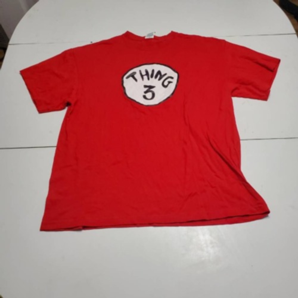 Delta Mens Graphic T-Shirt Red White Thing 3 Crew Neck Cotton Tee XL